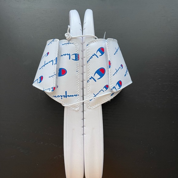 Champion Men’s Open Toe White Logo Slide Adjustable Closure EVA Sole Size 10 - Picture 6 of 9